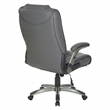 Scranton & Co Executive Office Chair in Charcoal Gray Leather Titanium Arms