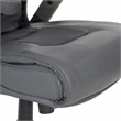 Scranton & Co Executive Office Chair in Charcoal Gray Leather Titanium Arms
