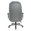 Scranton & Co High Back Executive Office Chair in Gray Bonded Leather Flip Arms
