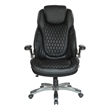 Scranton & Co High Back Executive Office Chair in Black Bonded Leather Flip Arms