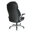Scranton & Co High Back Executive Office Chair in Black Bonded Leather Flip Arms