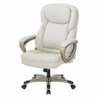 Scranton & Co Executive Office Chair in Cream Bonded Leather Cocoa Nylon Base