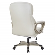 Scranton & Co Executive Office Chair in Cream Bonded Leather Cocoa Nylon Base