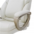 Scranton & Co Executive Office Chair in Cream Bonded Leather Cocoa Nylon Base