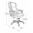 Scranton & Co Executive Office Chair in Cream Bonded Leather Cocoa Nylon Base