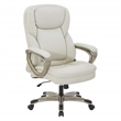 Scranton & Co Executive Office Chair in Cream Bonded Leather Cocoa Nylon Base