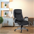 Scranton & Co Executive Office Chair in Black Tufted Leather with Flip Arms