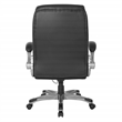 Scranton & Co Executive Office Chair in Black Tufted Leather with Flip Arms