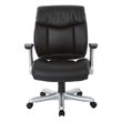 Scranton & Co Bonded Leather Executive Chair in Silver and Black Finish