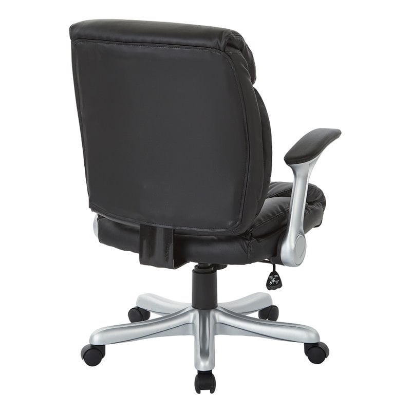 Scranton & Co Bonded Leather Executive Chair in Silver and Black Finish