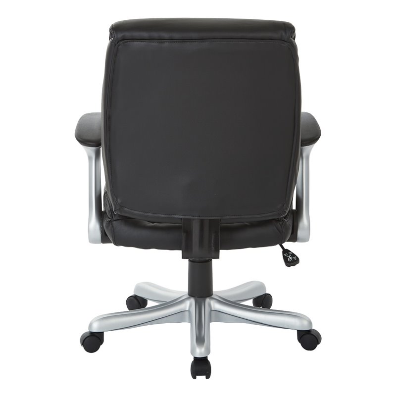 Scranton & Co Bonded Leather Executive Chair in Silver and Black Finish