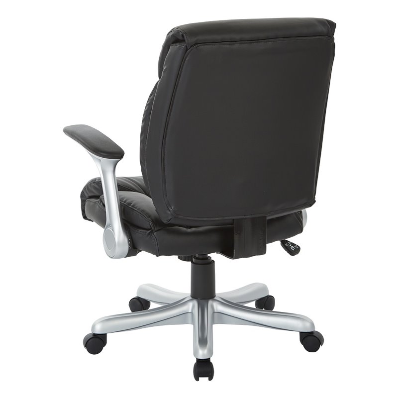 Scranton & Co Bonded Leather Executive Chair in Silver and Black Finish
