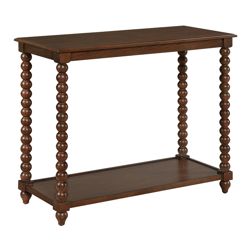 Scranton & Co Wood Foyer Table in Dark Walnut with Open Shelf Storage