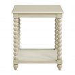 Scranton & Co Wood End Table in Whitewash Finish with Open Shelf Storage