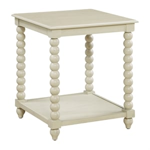 Scranton & Co Wood End Table in Whitewash Finish with Open Shelf Storage