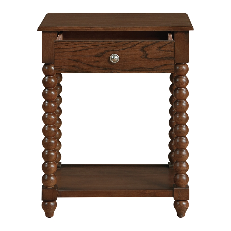 Scranton & Co Wood Side Table with Drawer in Dark Walnut Finish