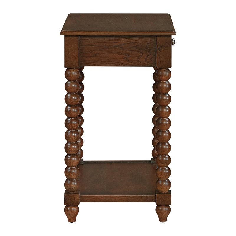 Scranton & Co Wood Side Table with Drawer in Dark Walnut Finish