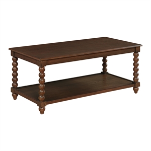 Scranton & Co Wood Coffee Table in Dark Walnut with Open Shelf Storage