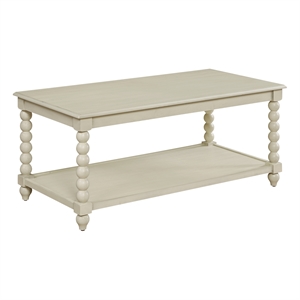 Scranton & Co Wood Coffee Table in Whitewash with Open Shelf Storage