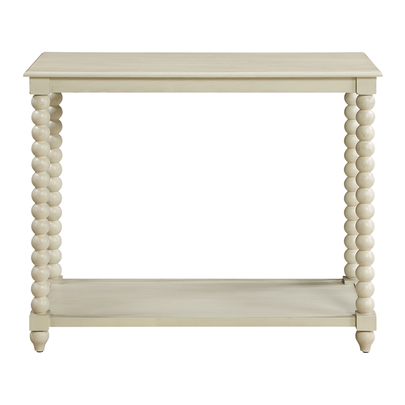 Scranton & Co Wood Foyer Table in Whitewash Finish with Open Shelf