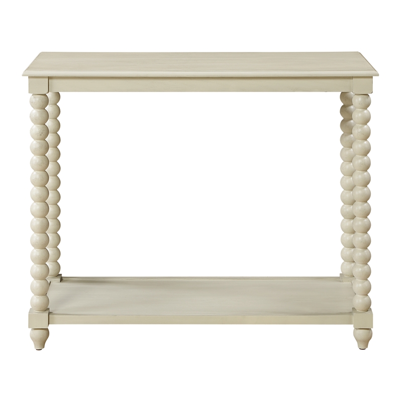 Scranton & Co Wood Foyer Table in Whitewash Finish with Open Shelf