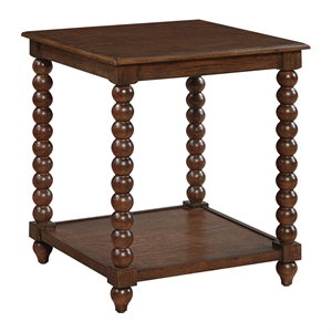 Scranton & Co Wood End Table in Dark Walnut Finish with Open Shelf