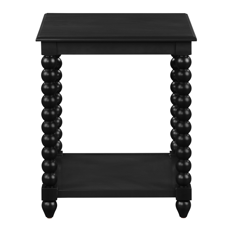Scranton & Co Cottage End Table in Black Engineered Wood with Shelf
