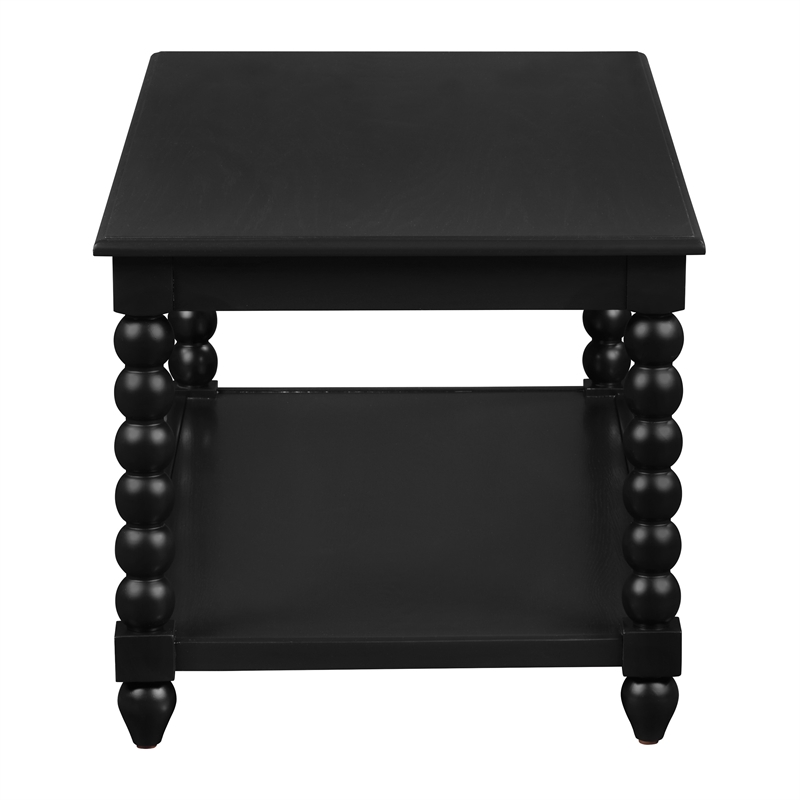 Scranton & Co Cottage Coffee Table in Black Engineered Wood with Shelf