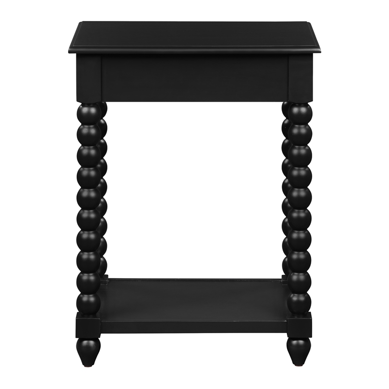 Scranton & Co Cottage Side Table with Drawer in Black Engineered Wood