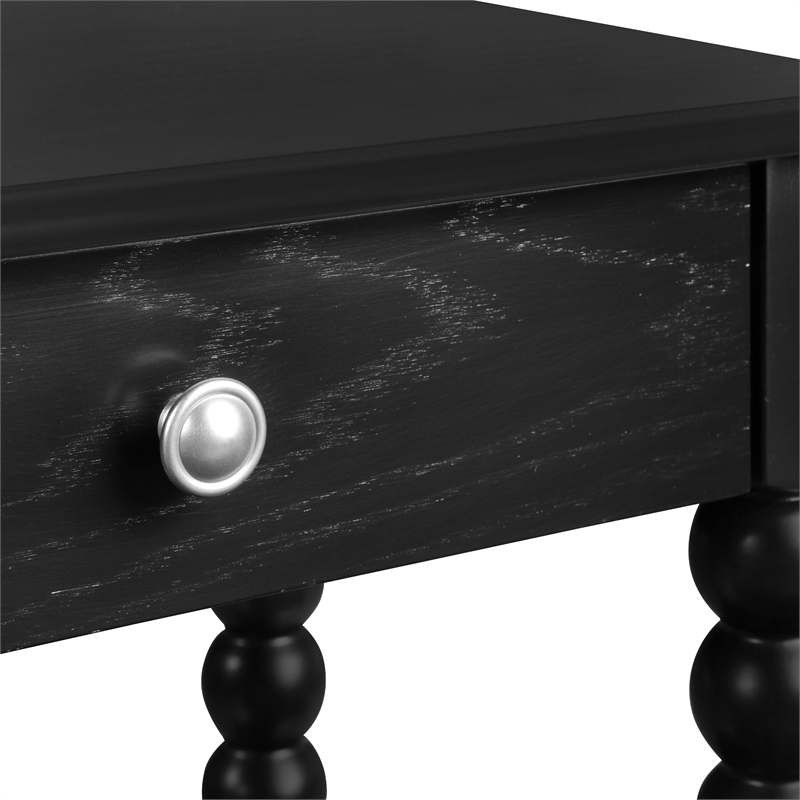Scranton & Co Cottage Side Table with Drawer in Black Engineered Wood