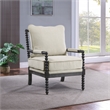 Scranton & Co Spindle Accent Chair in Linen Beige Fabric with Wood Frame