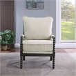 Scranton & Co Spindle Accent Chair in Linen Beige Fabric with Wood Frame