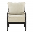 Scranton & Co Spindle Accent Chair in Linen Beige Fabric with Wood Frame