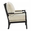 Scranton & Co Spindle Accent Chair in Linen Beige Fabric with Wood Frame