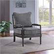 Scranton & Co Spindle Accent Chair in Charcoal Fabric with Wood Frame