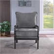 Scranton & Co Spindle Accent Chair in Charcoal Fabric with Wood Frame