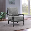 Scranton & Co Spindle Accent Chair in Graphite Black Fabric Wood Frame