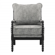 Scranton & Co Spindle Accent Chair in Graphite Black Fabric Wood Frame