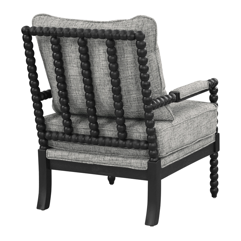 Scranton & Co Spindle Accent Chair in Graphite Black Fabric Wood Frame