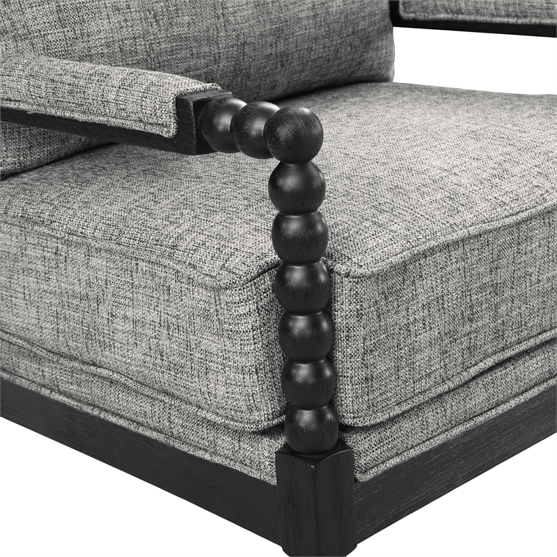 Scranton & Co Spindle Accent Chair in Graphite Black Fabric Wood Frame