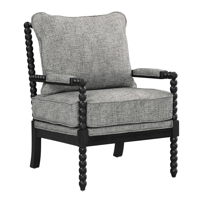 Scranton & Co Spindle Accent Chair in Graphite Black Fabric Wood Frame