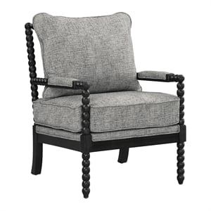 Scranton & Co Spindle Accent Chair in Graphite Black Fabric Wood Frame