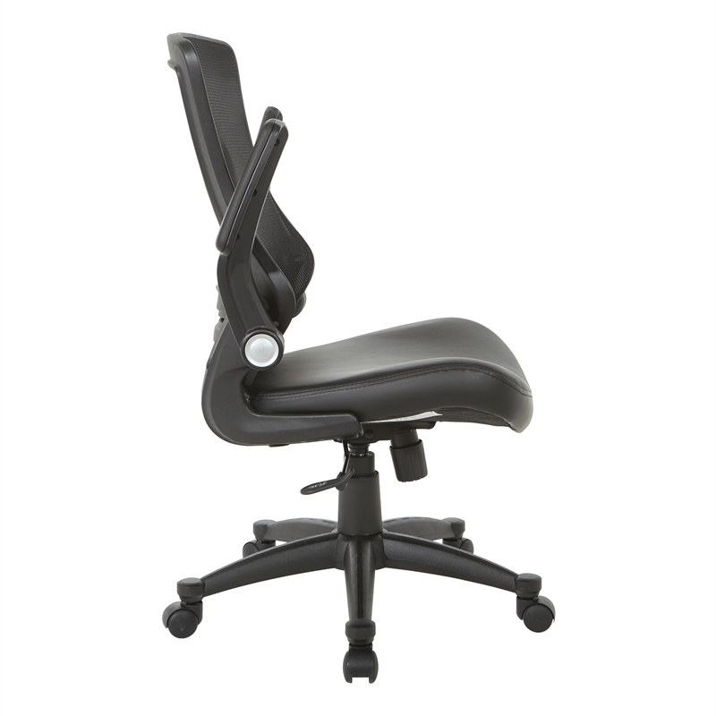 Scranton & Co Screen Back Manager's Chair in Black Faux Leather Seat