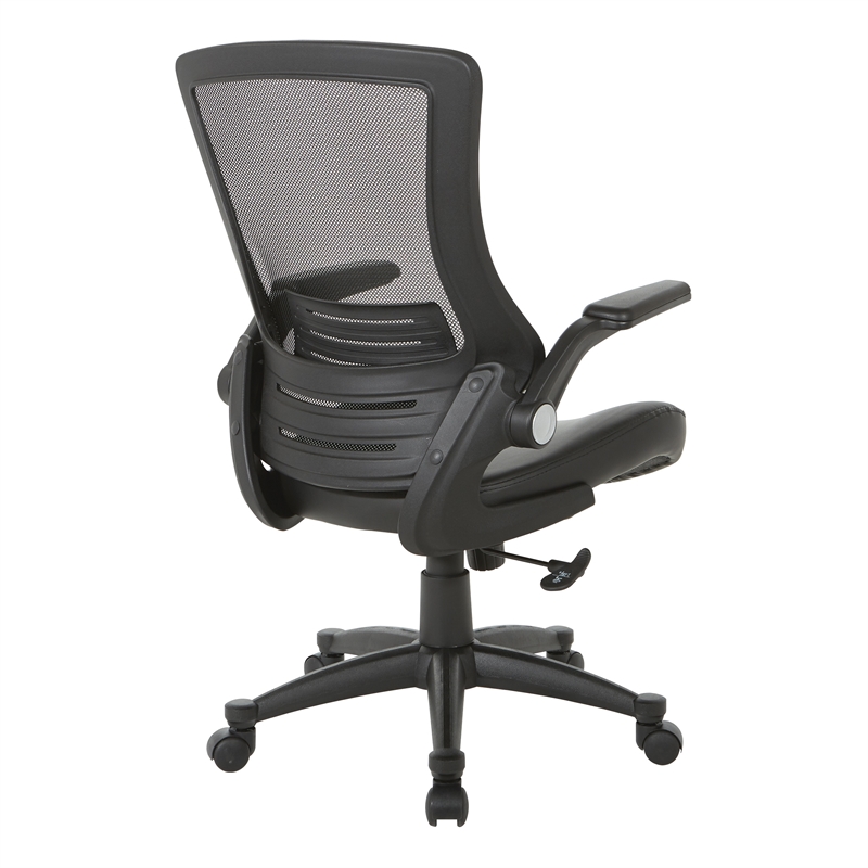 Scranton & Co Screen Back Manager's Chair in Black Faux Leather Seat