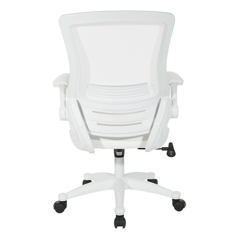 Scranton & Co White Screen Back Manager's Chair in White Faux Leather