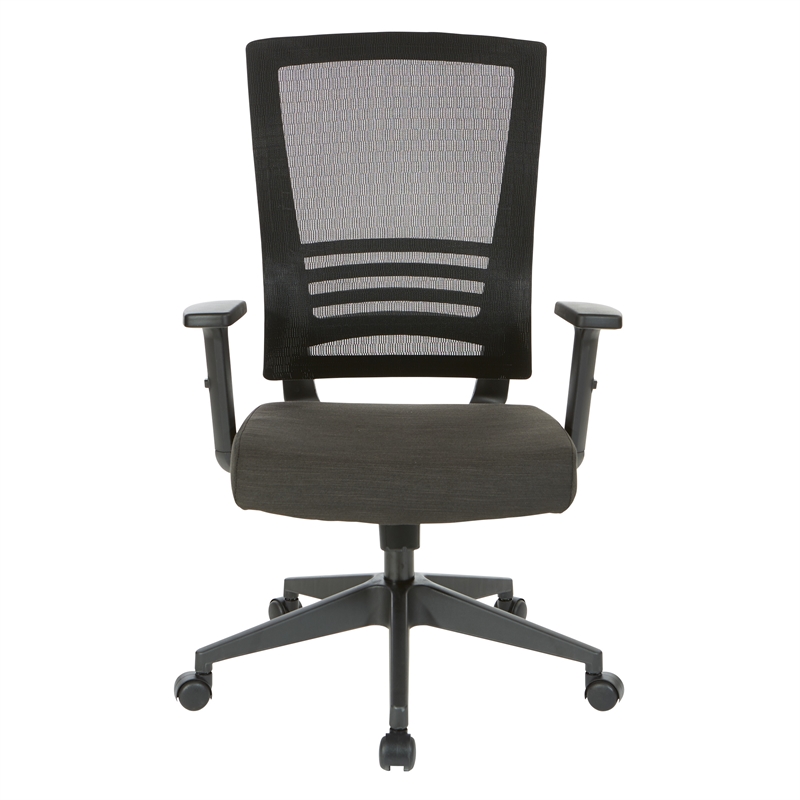 Scranton & Co Black Mesh Back Office Chair in Black Frame with Linen Fabric