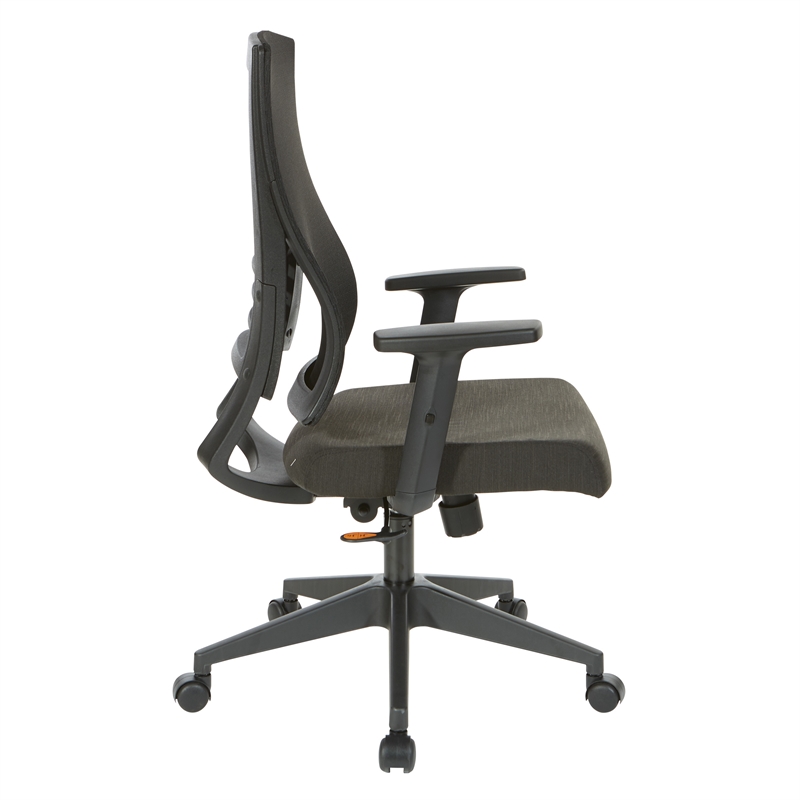 Scranton & Co Black Mesh Back Office Chair in Black Frame with Linen Fabric