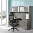 Scranton & Co Black Mesh Back Office Chair in Black Frame with Faux Leather