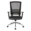 Scranton & Co Mesh Back Office Chair Chrome Base in Black Bonded Leather