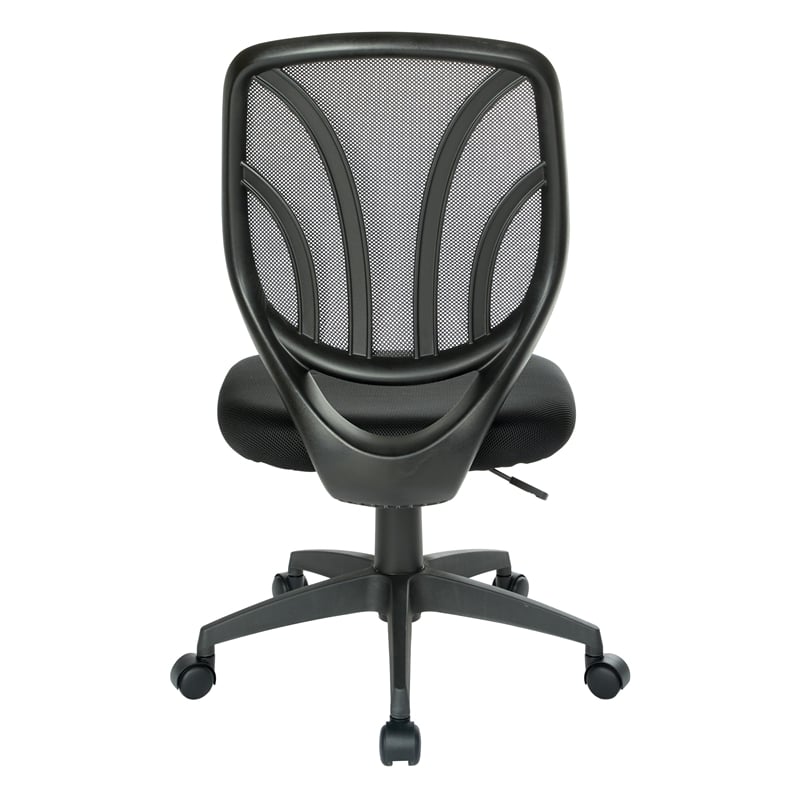 Scranton & Co Armless Task Chair with Black Screen Back and Mesh Fabric Seat
